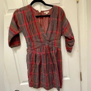 Urban Outfitters Kimchi Blue res burgundy purple plaid dress XS